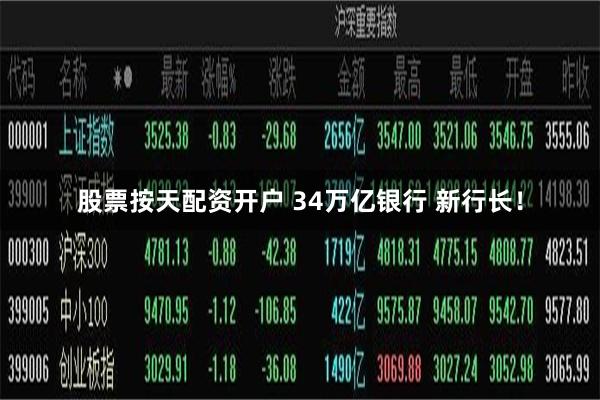 股票按天配资开户 34万亿银行 新行长！